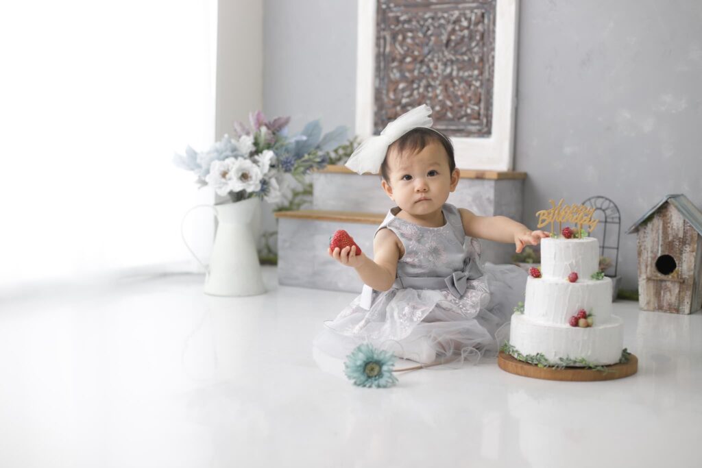 バースデーフォト・お誕生日写真_奈良県橿原市_フォトスタジオワタナベ(渡辺写真館)_スマッシュケーキ